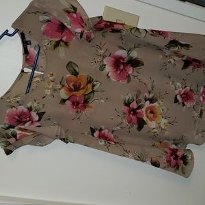Womens sheer flower top